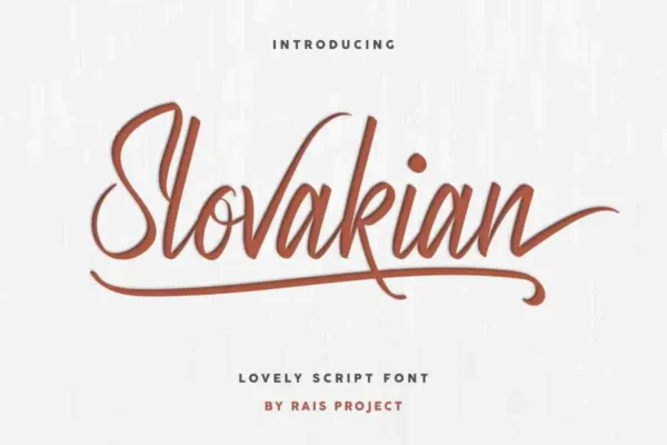 Slovakian Calligraphy Font