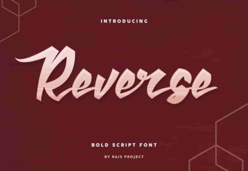Reverse calligraphy Font