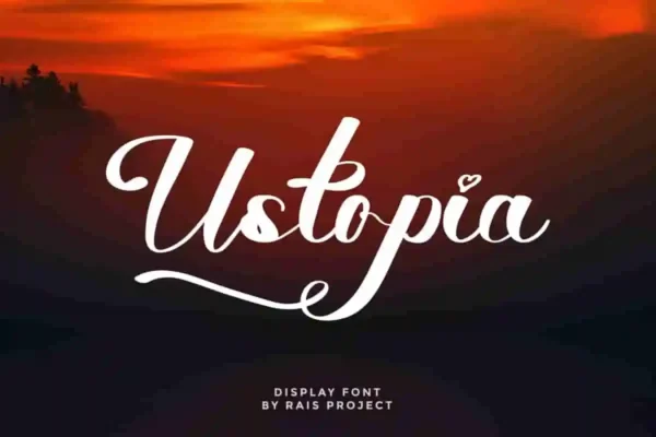 Ustopia calligraphy Font