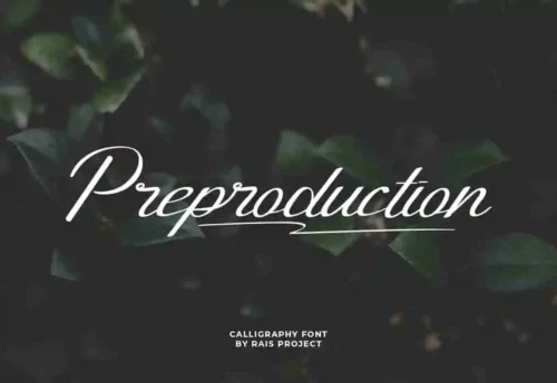 Preproduction Calligraphy Font