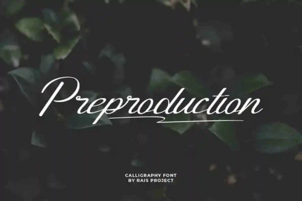 Preproduction Calligraphy Font